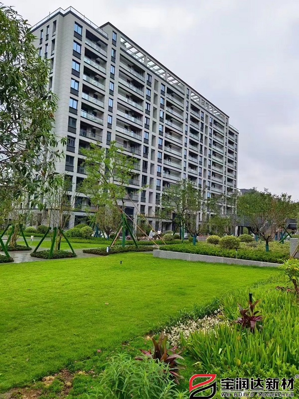 信陽(yáng)小區(qū)真石漆一體板案例